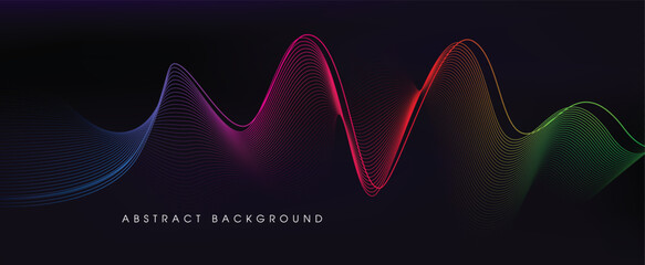 Abstract background with flowing gradient lines. Dynamic waves. Vector illustration.