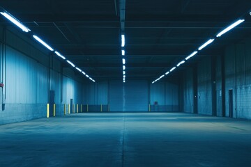 Obraz premium Empty warehouse signage, with copy space