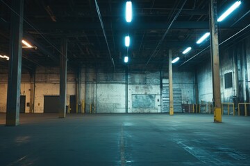 Empty warehouse signage, with copy space