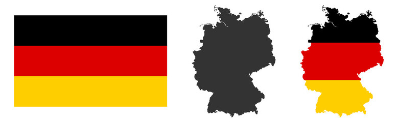 Germany map and flag vector illustration
