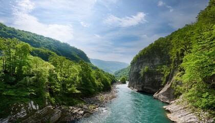 Boulders create natural obstacles in the gentle flow.  