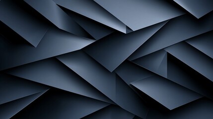 Obraz premium Abstract Dark Geometric Pattern with Sharp Angles and Spotlight Highlighting Edge