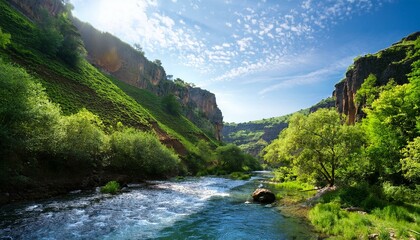 The river flows with a sense of purpose and grace.  