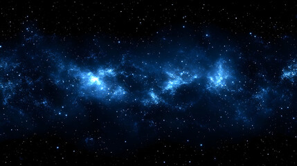 Obraz premium A Vibrant Blue Nebula Swirls Against a Starry Black Sky