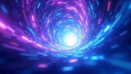 Obraz premium Abstract time warp background with swirling blue and purple vortex and light streaks