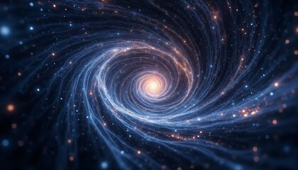 Obraz premium Cosmic time warp background with stars and galaxies spiraling into a black hole