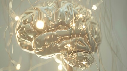 Close-up of human brain with intricate neural pathways, symbolizing cognitive biases and complex thought processes, ideal for educational or scientific presentations.