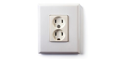 Electrical plug outlet isolated on white background fisheye