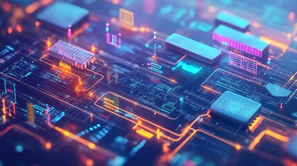 Obraz premium A data infrastructure background showcasing digital data servers, cloud computing visuals, and infrastructure designs for large-scale data storage and processing