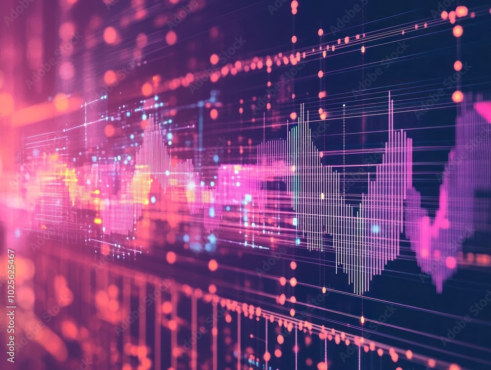 Poster a data-driven technology background with interactive data elements, graphs, and analytical visuals, 