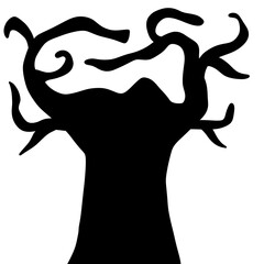 Halloween tree element illustration flat style