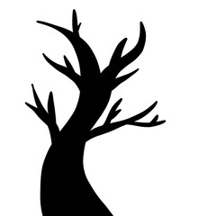 Halloween tree element illustration flat style