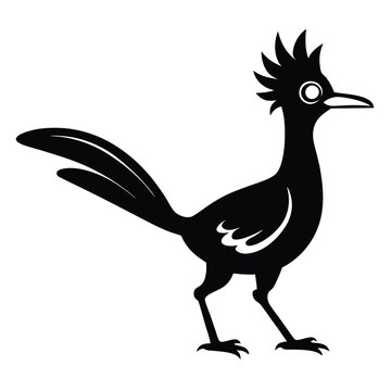 recommend clip art: Solid color Roadrunner animal vector design