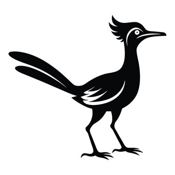 recommend clip art: Solid color Roadrunner animal vector design