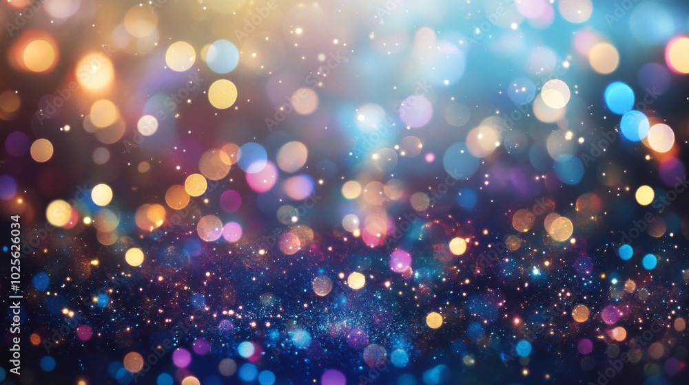 Aufkleber abstract background with colorful bokeh lights and glitter.
