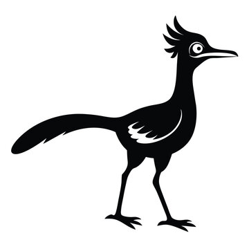 recommend clip art: Solid color Roadrunner animal vector design