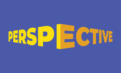 Perspective word logo and perspective background, perspective style design