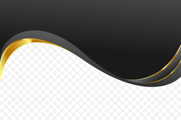 Decorative vector background border in Black and gold for headers and footers.