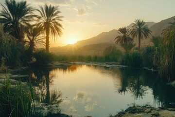 Last natural water source landscape, with copy space