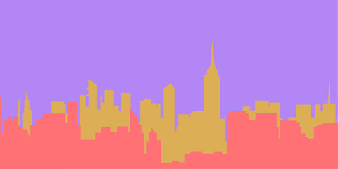 Fototapeta premium City skyline vector illustration. Urban landscape. Daytime cityscape in flat style. 