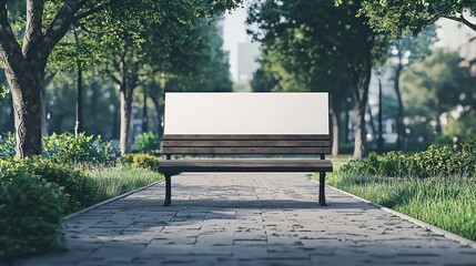 Blank 3D bench advertisement, perfect for non-profit organization promotions.