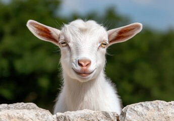 Obraz premium Cute and curious goat