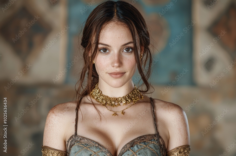 Canvas Prints beautiful woman in ornate jewelry and dress