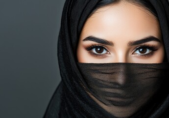 Naklejka premium Mysterious woman with piercing eyes