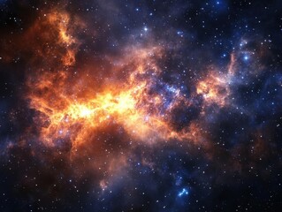 Cosmic Inferno: A Spectacular Nebula in the Vastness of Space