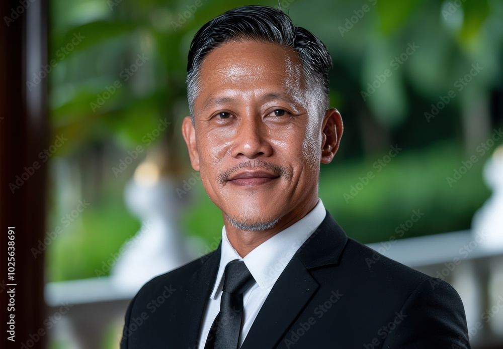 Poster Mature asian businessman in formal attire