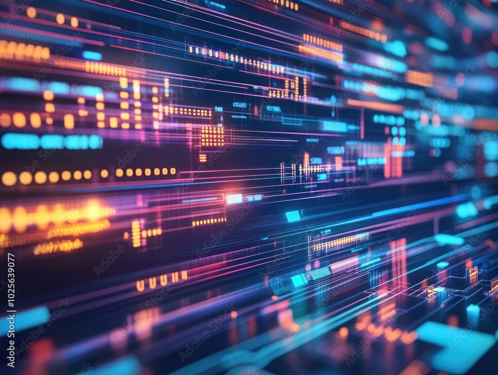 Poster a digital transformation data background with shifting graphs, animated charts, and flowing data lin
