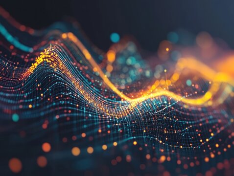 A digital transformation data background with shifting graphs, animated charts, and flowing data lines, representing the transformative power of data in modern industries - Powered by Adobe