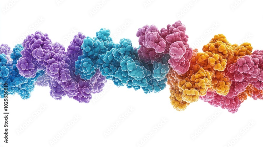 Poster a dynamic simulation of protein structure dynamics, visualizing the movements of a protein in real-t