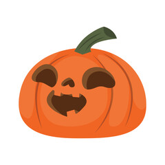 Spooky Halloween Pumpkin Glowing in the Dark