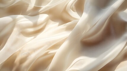 Obraz premium Abstract flowing fabrics catching light: Simple, flowing fabric shapes gently catching and playing with beams of light, creating soft, wavy shadows