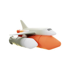 3d spaceship flying icon