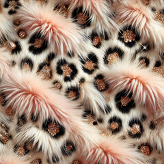 luxury white leopard print fur texture