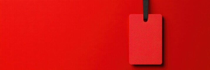 Red Price Tag Mockup, Black Friday Sale Discount Label