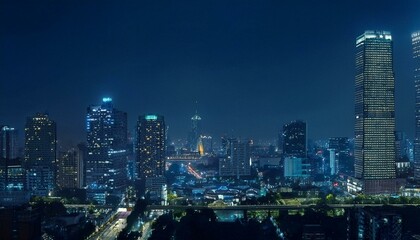 The skyline is a testament to modern architecture.  