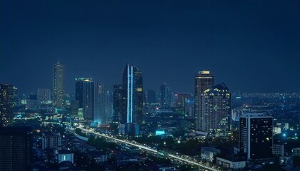 Obraz premium The city fs pulse can be felt even from above. 