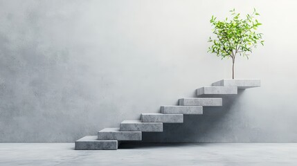 A staircase leading downwards, symbolizing regression due to a Fixed Mindset.