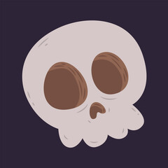 Halloween Skull Horror in Spooky Night Shadows