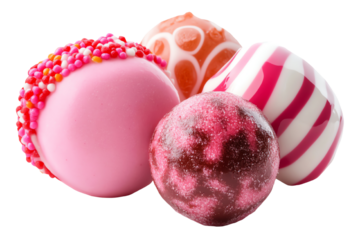 Sweet Surrender: A delightful assortment of colorful, gourmet cake pops, each uniquely decorated with sprinkles, swirls, and vibrant hues. A tempting visual feast for food bloggers, bakeries.