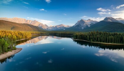 Fototapeta premium The lake serves as a sanctuary for nature lovers. 