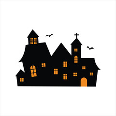 Simple Haunted House Design for Halloween Night