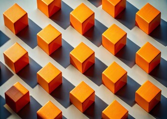 Aerial Photography of Geometric Background Design Featuring Orange Cubes for Modern Art and Interior Design Inspiration