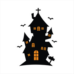 Simple Haunted House Design for Halloween Night