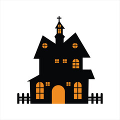 Simple Haunted House Design for Halloween Night