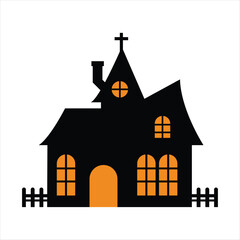 Simple Haunted House Design for Halloween Night
