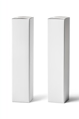 Naklejka premium Realistic cardboard box set, tall with clean angles, shown from multiple sides.